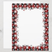 Papeterie de Noël à carreaux et neige (Devant / Derrière)