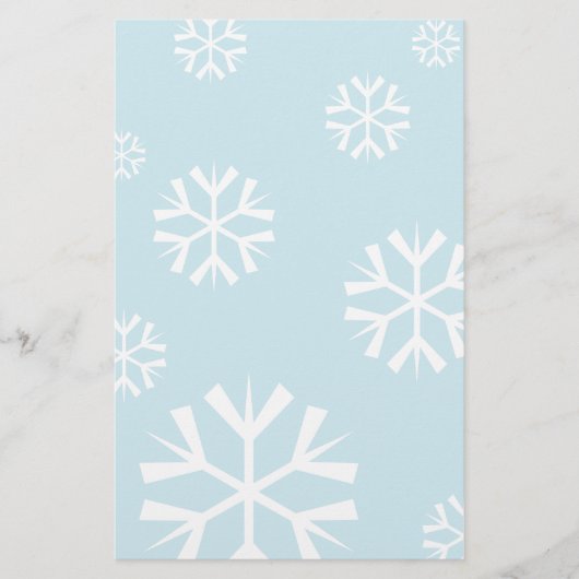 Papeterie de Noël avec flocons de neige blancs (Devant)