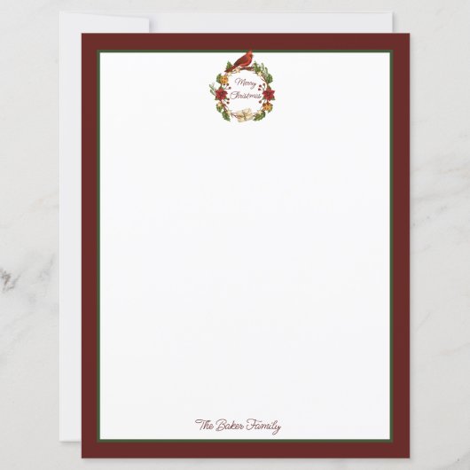 Papeterie de Noël couronne de fête (Devant)
