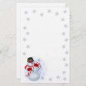 Papeterie de Noël de bonhomme de neige (Devant / Derrière)