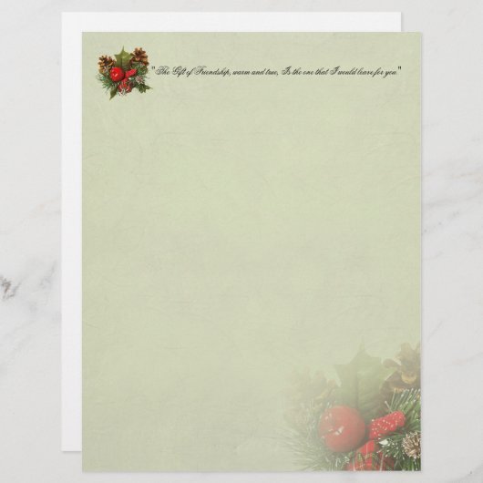 Papeterie de Noël Holly (Devant / Derrière)