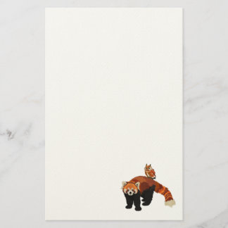 Papeterie de panda rouge et de hibou