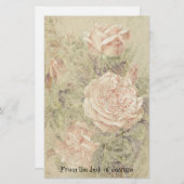 Papeterie de papier faite main de Faux rose de (Devant / Derrière)