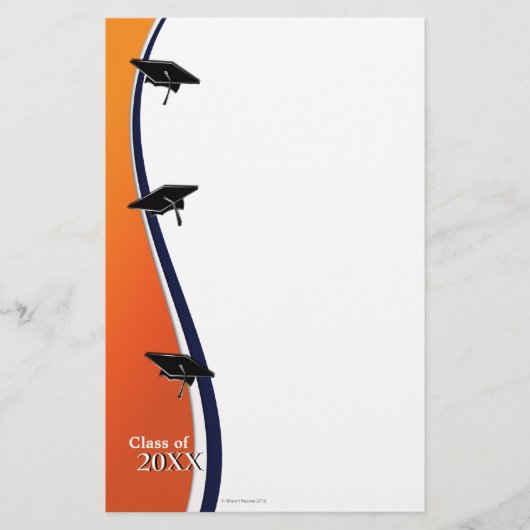 Papeterie de papier orange et bleue de note (Devant)