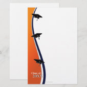 Papeterie de papier orange et bleue de note (Devant / Derrière)