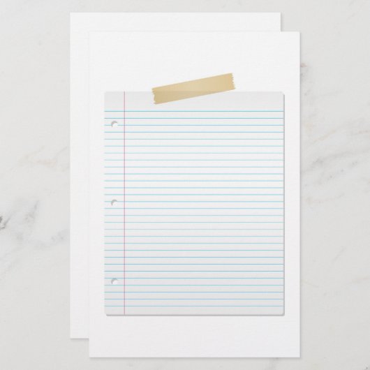 Papeterie de papier rayée (Devant / Derrière)