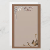 Papeterie de papillon de monogramme (Devant / Derrière)