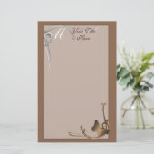 Papeterie de papillon de monogramme (Debout devant)