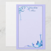 Papeterie de papillon de monogramme (Devant / Derrière)