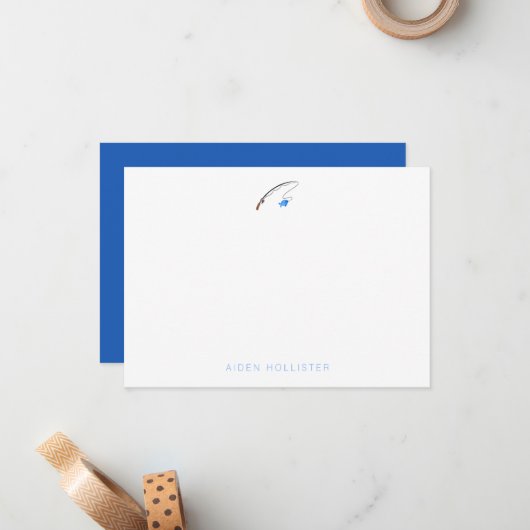 Papeterie de pêche - Cartes de notes de poisson pe (Devant/Arrière en situation)