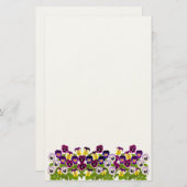 Papeterie de pensées et d'altos de jardin (Devant / Derrière)