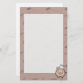 Papeterie De porc arrière - plan rose mignon de rose (Devant / Derrière)