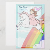 Papeterie de princesse et de licorne (Devant / Derrière)