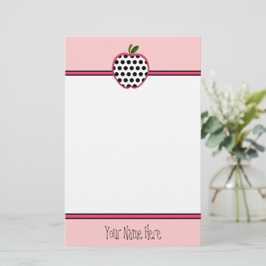 Papeterie de professeur - point de polka Apple (Debout devant)