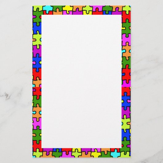 Papeterie "de puzzle denteux coloré" (Devant)