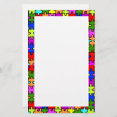 Papeterie "de puzzle denteux coloré" (Devant / Derrière)