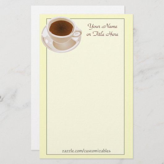 Papeterie de tasse de café (Devant / Derrière)