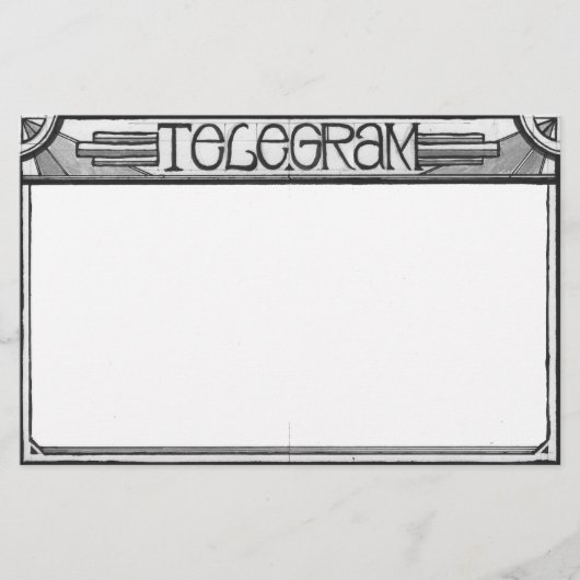 Papeterie de télégramme de Steampunk d'art déco (Devant)