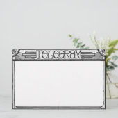 Papeterie de télégramme de Steampunk d'art déco (Debout devant)