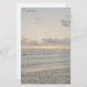 Papeterie de toile de coucher du soleil de plage (Devant / Derrière)