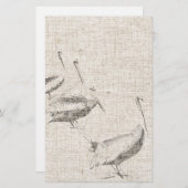 Papeterie de toile d'oiseaux de pélican (Devant / Derrière)