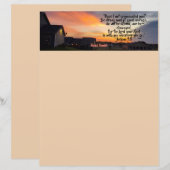 Papeterie de verset biblique avec un coucher de so (Devant / Derrière)