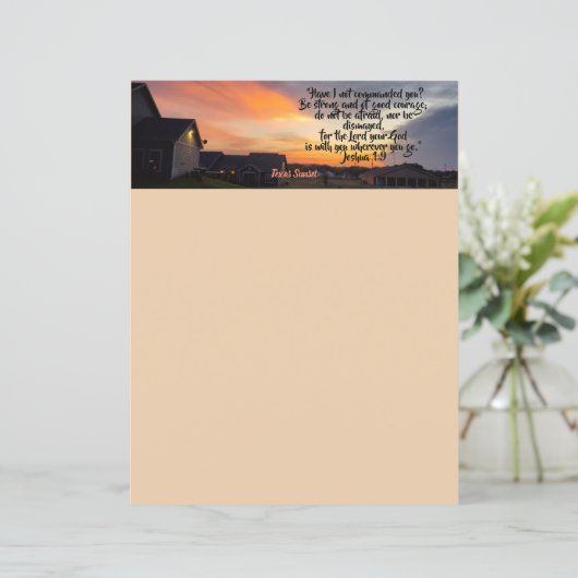 Papeterie de verset biblique avec un coucher de so (Debout devant)