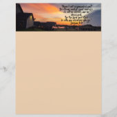 Papeterie de verset biblique avec un coucher de so (Devant)