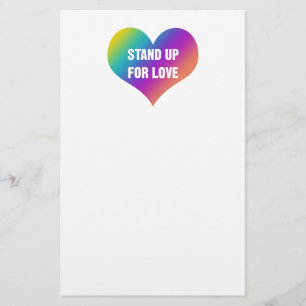 Papeterie Debout pour l'amour (Coeur arc-en-ciel)
