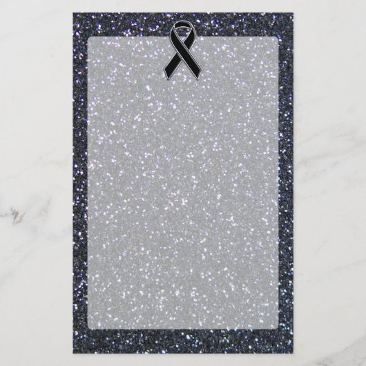 Papeterie Décor d'accent de sensibilisation au ruban noir (Devant)