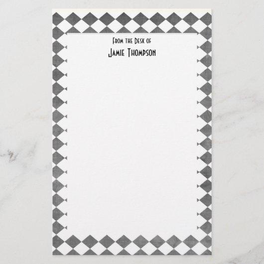 Papeterie Décor noir et blanc personnalisé (Devant)