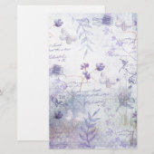 Papeterie Découpage des fleurs de lavande (Devant / Derrière)