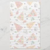 Papeterie Découpé en tranches de la pizza et des champignons (Devant)