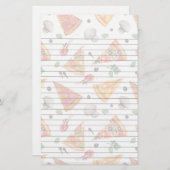 Papeterie Découpé en tranches de la pizza et des champignons (Devant / Derrière)