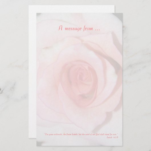 Papeterie d'écriture sainte de rose de rose (Devant / Derrière)