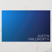 Papeterie Dégradé bleu foncé moderne et texte modifiable min (Devant)