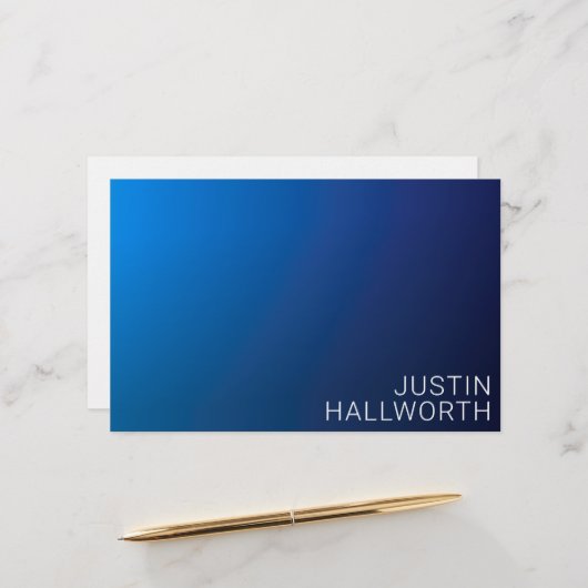 Papeterie Dégradé bleu foncé moderne et texte modifiable min (Devant/Arrière en situation)