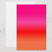Papeterie Dégradé rose, rouge et orange (Devant / Derrière)