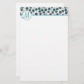 Papeterie d'empreinte de léopard de monogramme (Devant / Derrière)