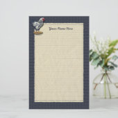 Papeterie Denim de coq de Wyandotte lacé par argent (Debout devant)