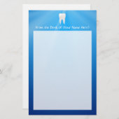 Papeterie Dent blanche sur Arrière - plan bleu (Devant / Derrière)