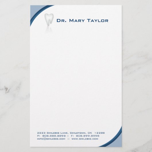 Papeterie dentaire molaire Courbe bleue (Devant)