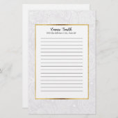 Papeterie Dentelle blanche délicate personnalisée (Devant / Derrière)