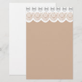 Papeterie Dentelle blanche et perles Faux (Devant / Derrière)