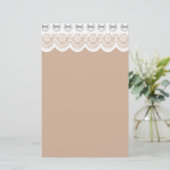 Papeterie Dentelle blanche et perles Faux (Debout devant)