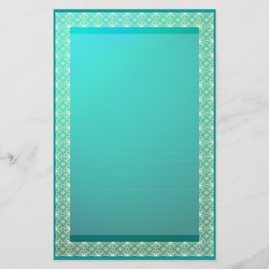 Papeterie Dentelle de ruban sur papier métallique Turquoise (Devant)