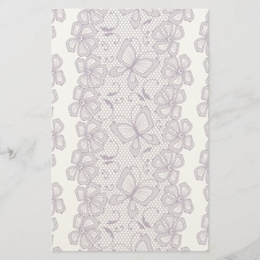 Papeterie Dentelle motif à papillons (Devant)