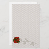 Papeterie Dentelle romantique et Rose stationnaire (Devant / Derrière)