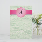 Papeterie Dentelle verte de monogramme (Debout devant)
