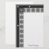 Papeterie Dentelles Et Brads De Flacon De Neige (Noir Et Bla (Devant / Derrière)